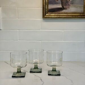 MCM Federal Glass Nordic midnight smoke grey square base glasses